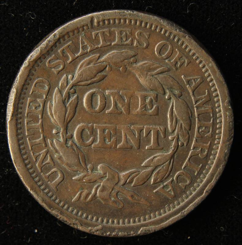 1848 US BRAIDED HAIR LARGE CENT VF