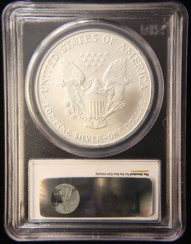 2007 AMERICAN SILVER EAGLE 1 TROY OZ. .999 FINE SILVER PCGS GEM BU