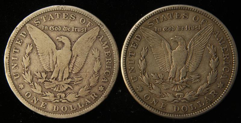 2 SILVER DOLLARS 1882 & 1921-S MORGANS