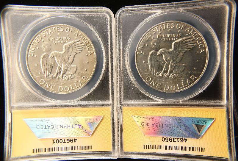 2 IKES 1978 & 1978-D EISENHOWER DOLLARS MS65 ANACS