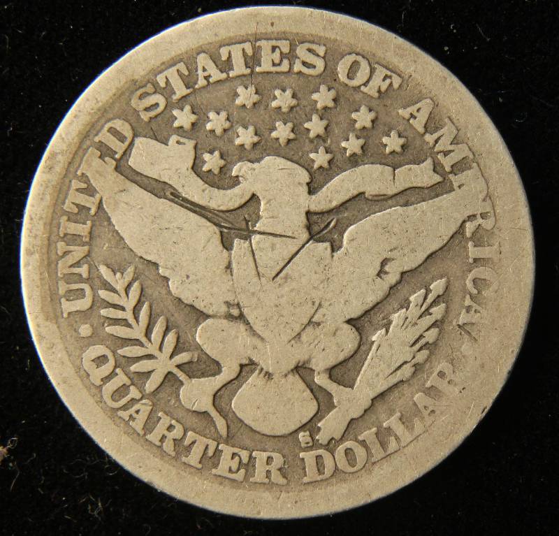 1897-S BARBER SILVER QUARTER BETTER DATE COIN