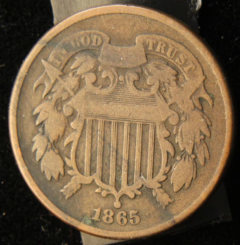1865 US TWO CENT PIECE FINE
