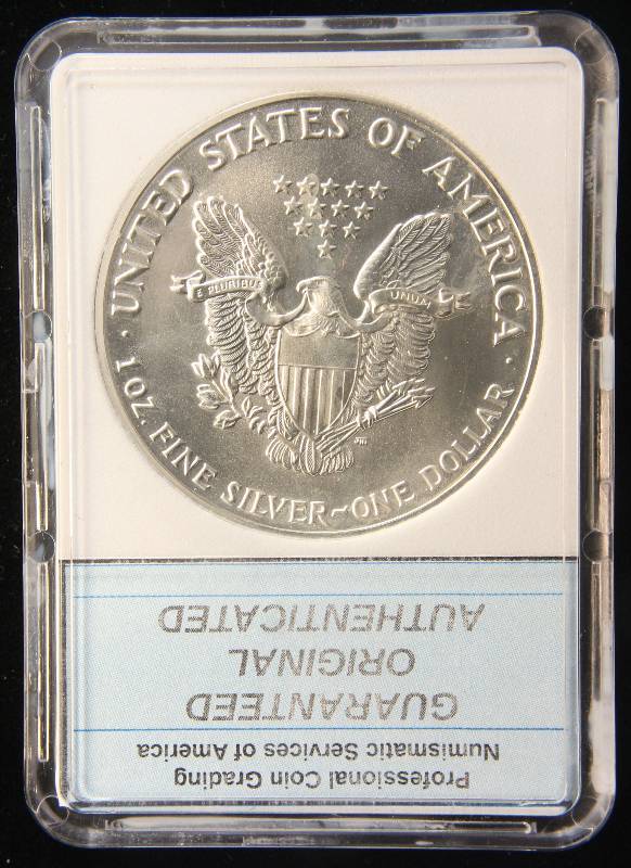 1989 AMERICAN SILVER EAGLE 1 TROY OZ. .999 FINE SILVER MS70 PCGNS