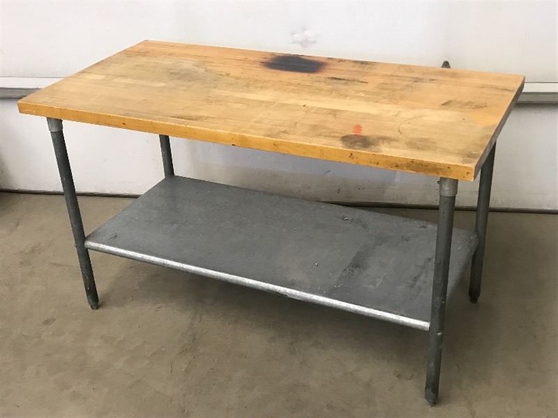 lot 6 image: Commercial Steel-Framed Table With ...