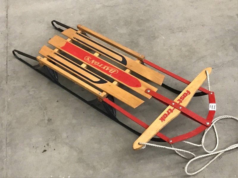 lot 41 image: Daytons Fast-Track Steel Snow Sled ...