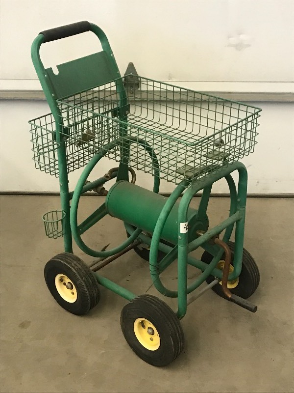 lot 45 image: Garden Hose Reel With Tool Tray & P...