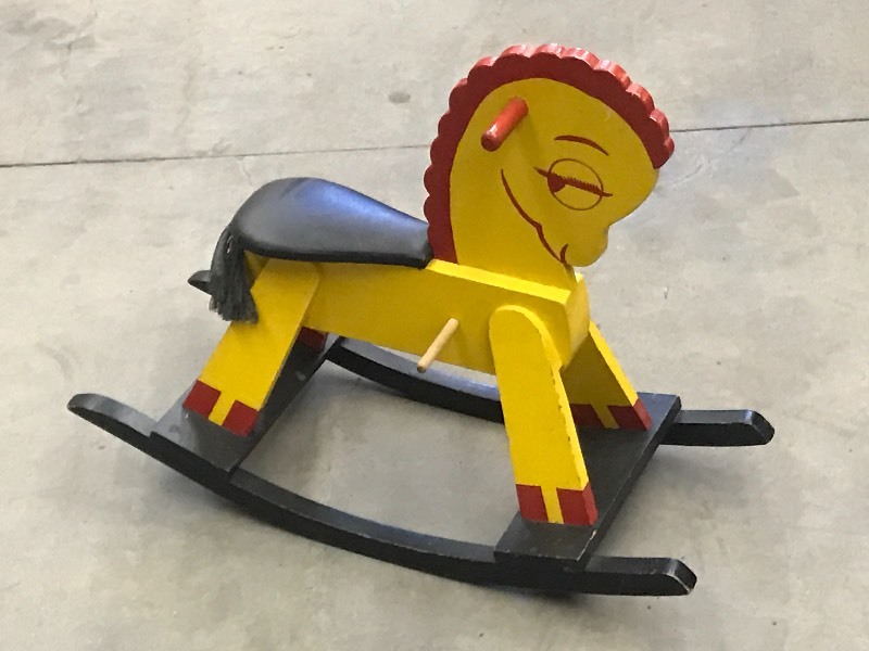 homemade wooden rocking horse