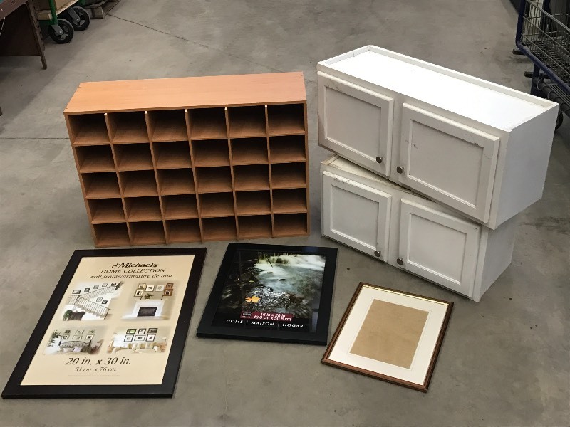 lot 74 image: Lot Of (2) Wooden Garage Cabinets,...