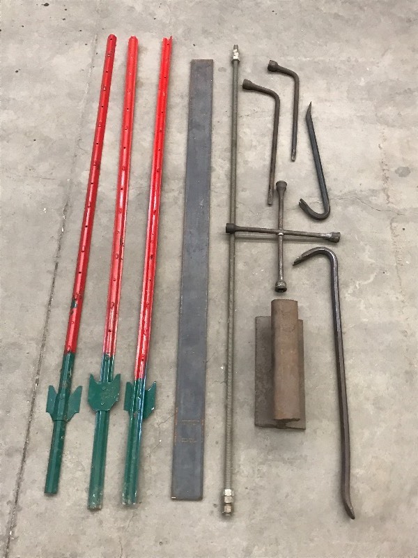 lot 77 image: Lot Of (3) Garden Stakes, (1) Thre...