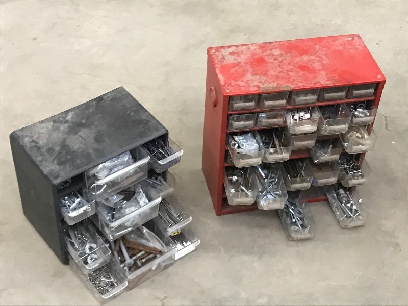 lot 84 image: (2) Bench Top NutsBolts Organizers...