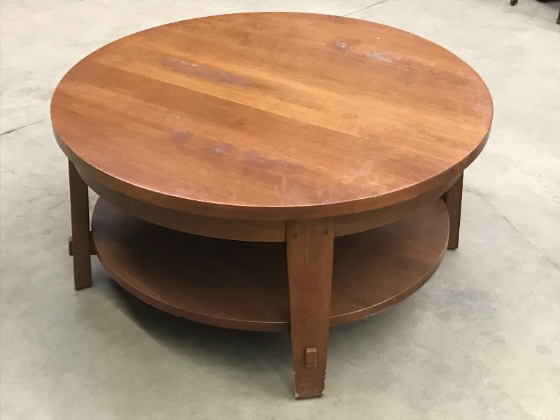 lot 88 image: 32 Wooden Coffee Table, Shows Mino...