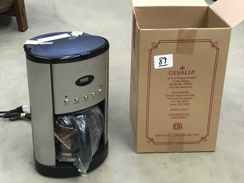 lot 89 image: Unused Gelavia 12-Cup Programmable ...