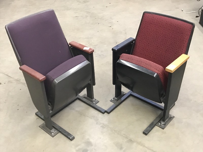 lot 95 image: (2) Steel-Framed Stadium Seats ...