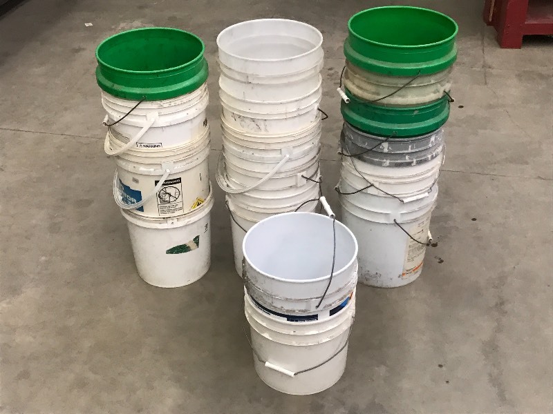lot 98 image: Lot Of (18) Plastic 5-Gallon Bucket...