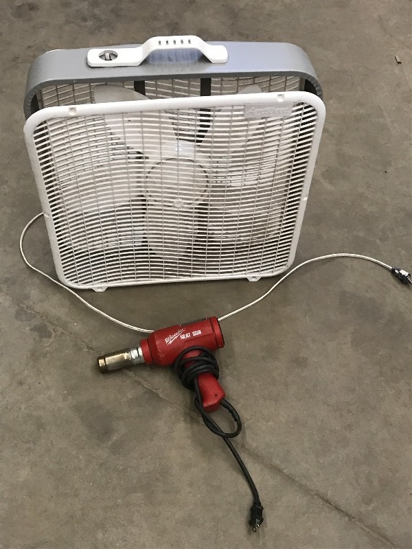 lot 102 image: Lot Of (1) Box Fan & (1) Milwaukee ...