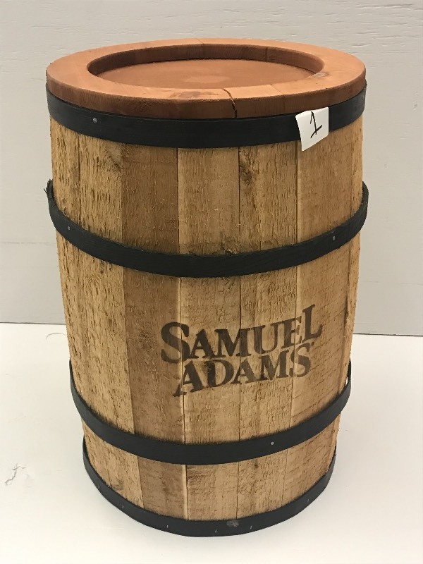 lot 1 image: Samuel Adams Replica Wooden Keg, 15...