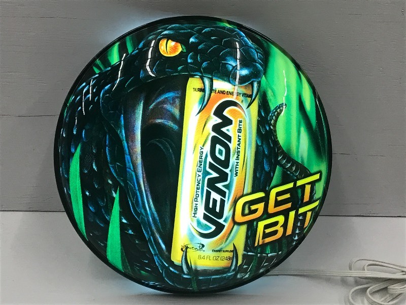 lot 2 image: Venom Energy Drinks Lighted Sign, 1...