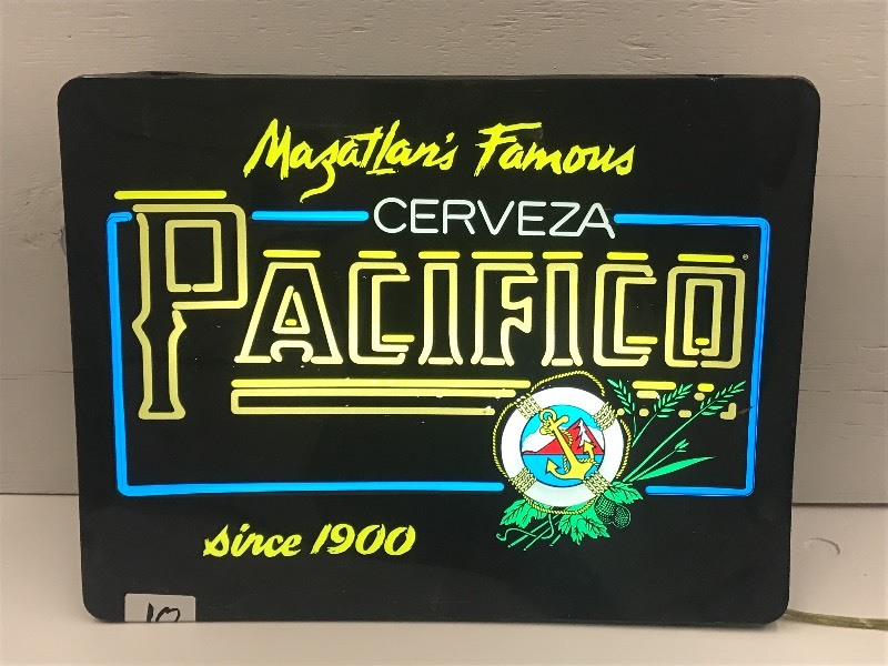 lot 10 image: Pacifico Lighted Beer Sign, 15x20...