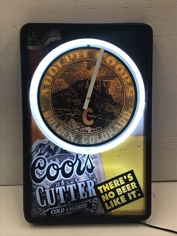 lot 18 image: Coors Lighted Beer Sign, 12x20 ...