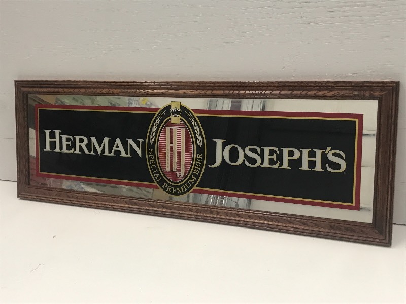 lot 37 image: Herman Josephs Framed Mirrored Beer...
