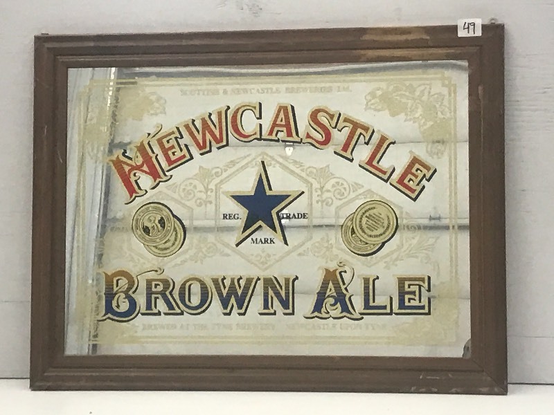 lot 49 image: New Castle Brown Ale Framed Mirrore...