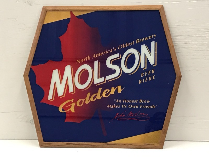 lot 50 image: Molson Golden Framed Beer Sign, 33...
