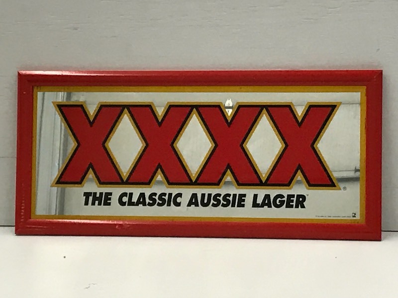 lot 54 image: XXXX Aussie Lager Framed Mirrored B...
