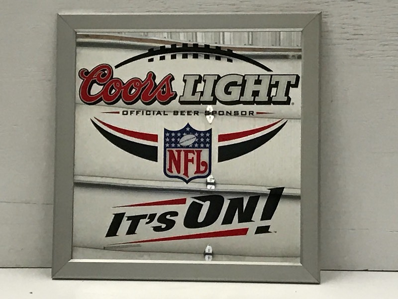 lot 58 image: Coors Light Framed Mirrored Beer Si...