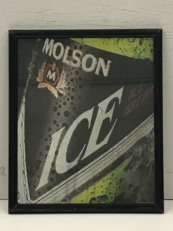 lot 60 image: Molson Ice Framed Beer Sign, 22x26...