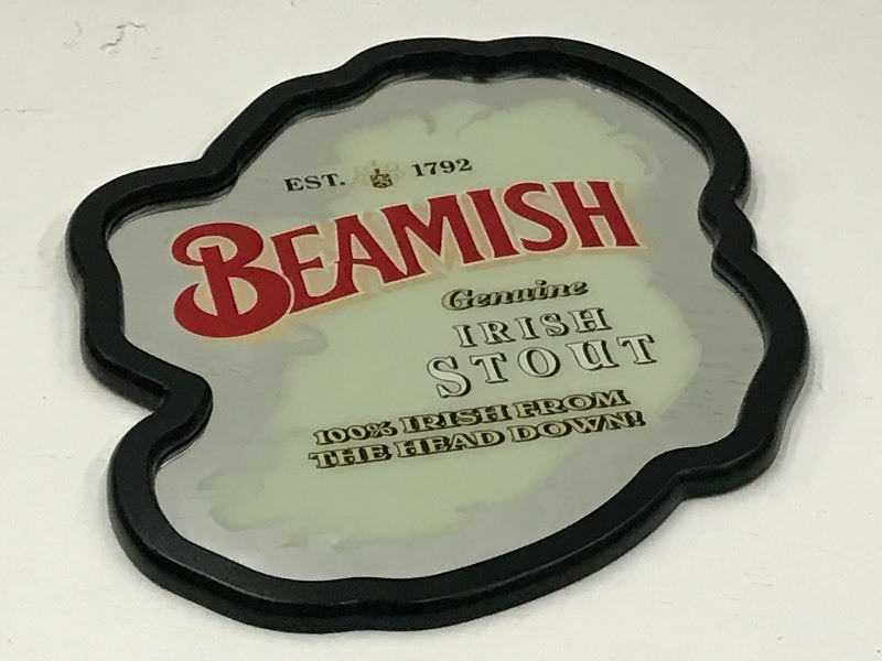 lot 65 image: Beamish Framed Mirrored Beer Sign, ...