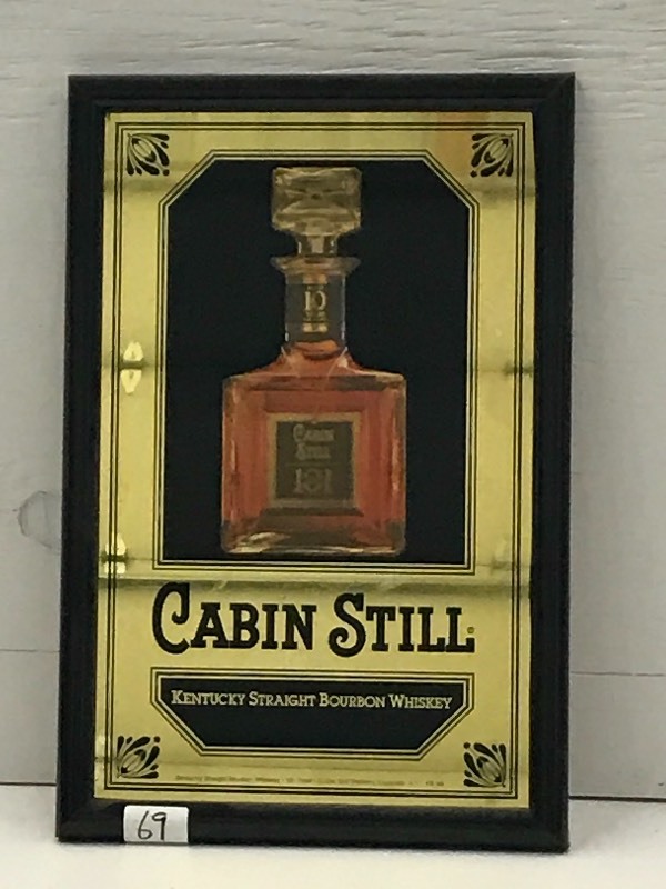 lot 69 image: Cabin Still 101 Framed Whiskey Sign...