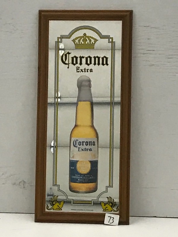 lot 73 image: Corona Extra Framed Mirrored Beer S...