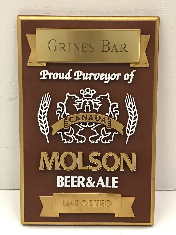 lot 82 image: Molson  Grines Bar 3D Beer Sign, 1...