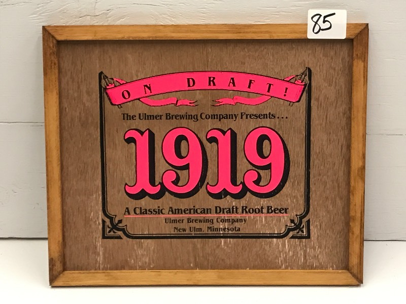 lot 85 image: 1919 Root Beer Framed Sign, 14x17...
