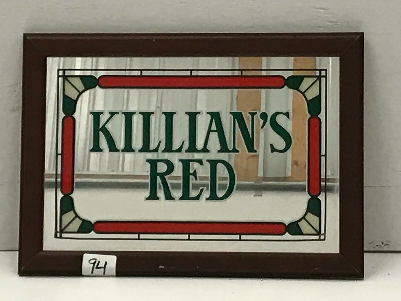 lot 94 image: Killians Irish Red Framed Mirrored ...