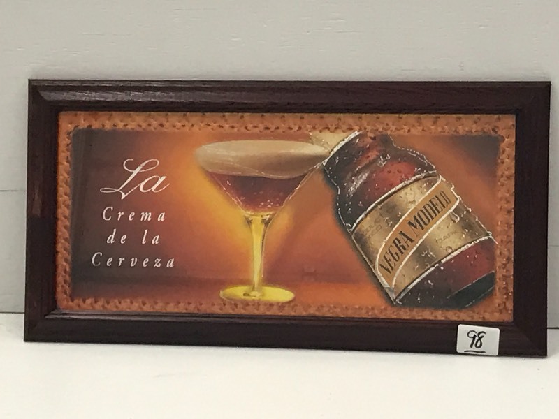 lot 98 image: Negra Modelo Framed Beer Sign, 14x...