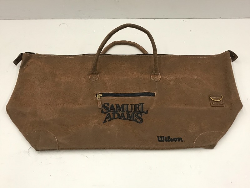 lot 141 image: Samuel Adams Leather Travel Bag ...