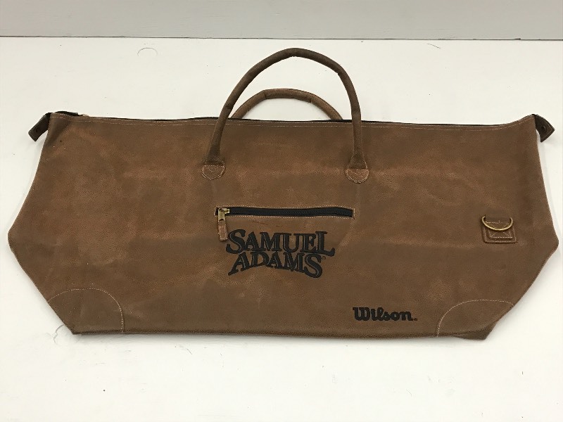lot 142 image: Samuel Adams Leather Travel Bag ...
