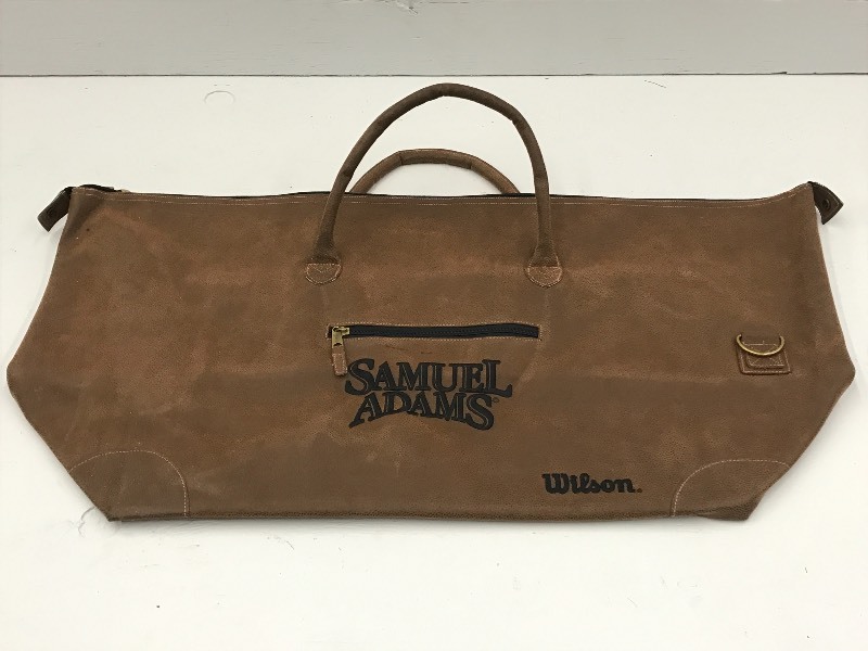 lot 143 image: Samuel Adams Leather Travel Bag ...