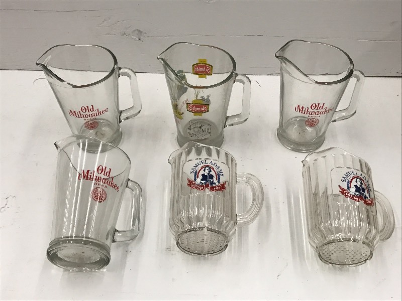 lot 151 image: Lot Of (6) Collectible Beer Pitcher...