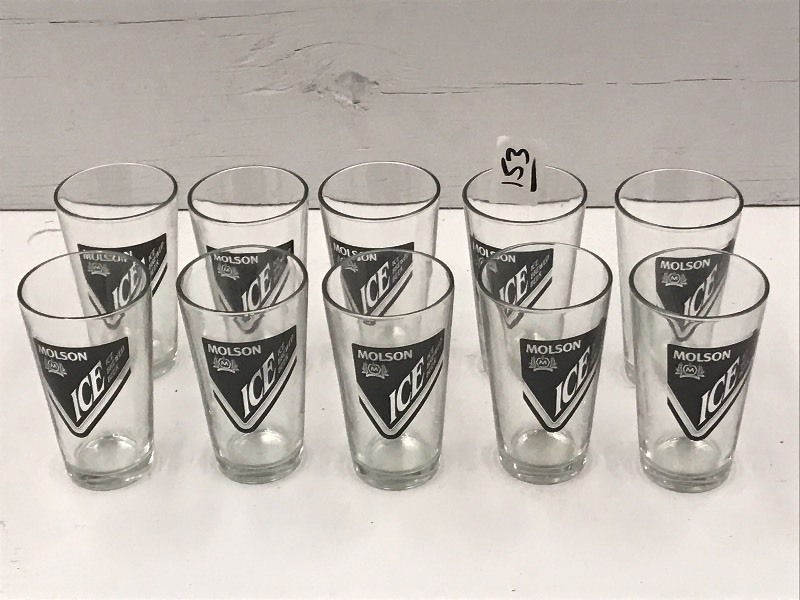 lot 153 image: (10) Molson Ice Beer Glasses ...