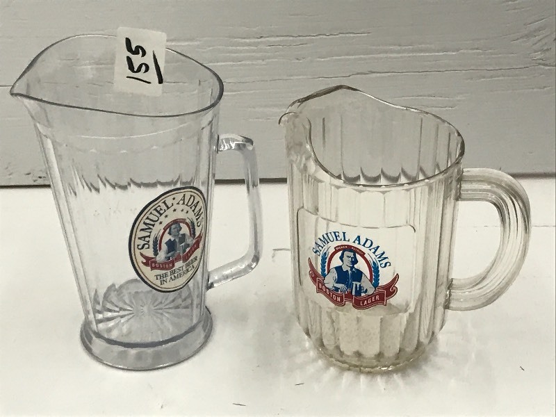 lot 155 image: (2) Samuel Adams Beer Pitchers ...