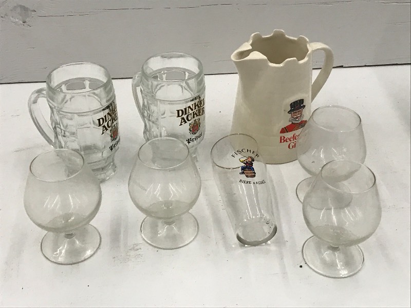 lot 173 image: Lot Of Assorted Beer Glasses, Wine ...