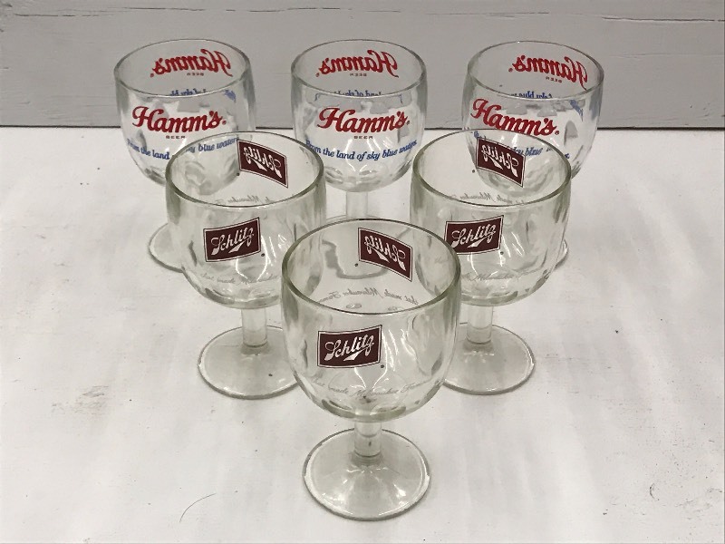 lot 174 image: Lot Of (3) Hamms & (3) Schlitz Beer...