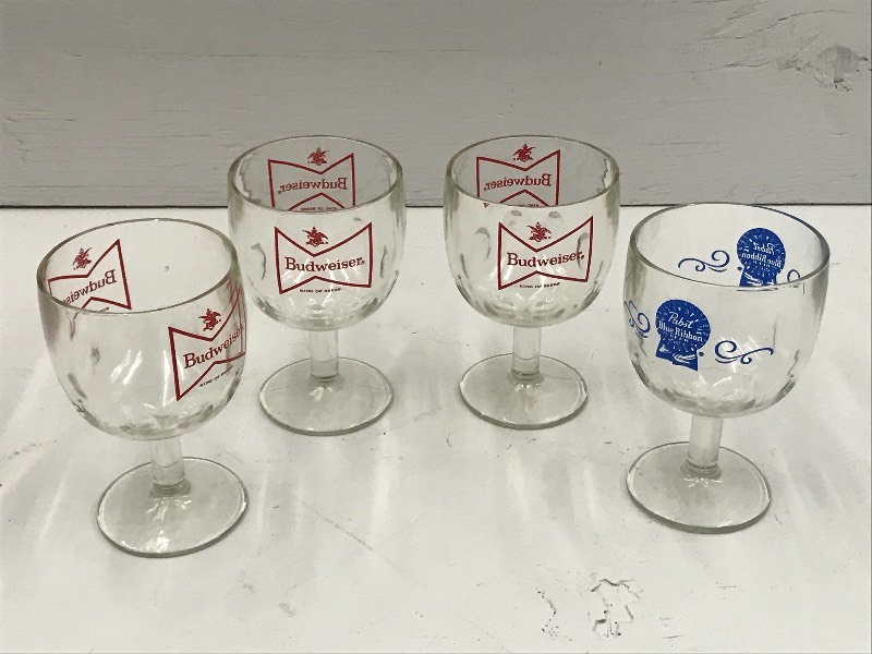 lot 175 image: Lot Of (3) Budweiser & (1) PBR Beer...