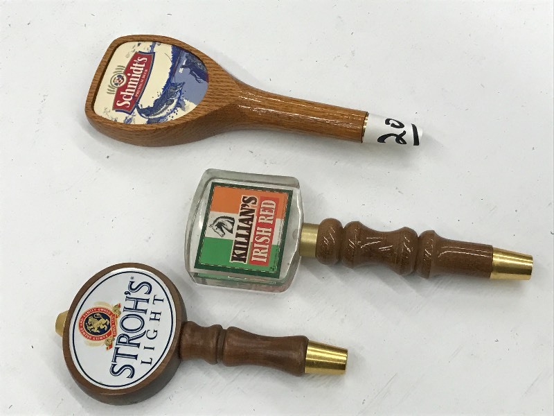 lot 204 image: Lot Of (3) Assorted Beer Tap Handle...