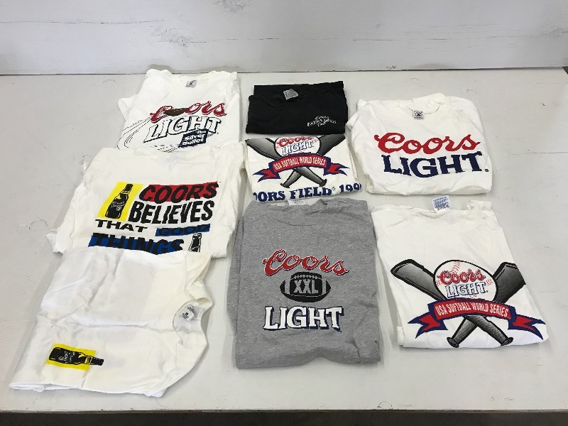 lot 219 image: Lot Of (8) Assorted Beer Logo T-Shi...