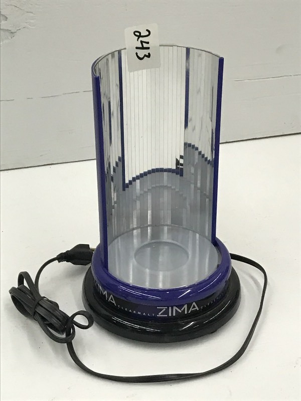 lot 243 image: Zima Clearmalt Lighted Bottle Displ...