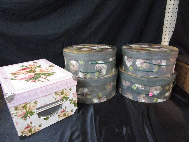 Round Nesting Boxes Largest is 13 14 and Square storage Box