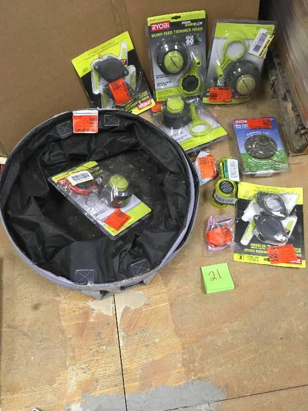 Lot Assorted Ryobi String Trimmer Replacement Bump Heads and Lawn Bag